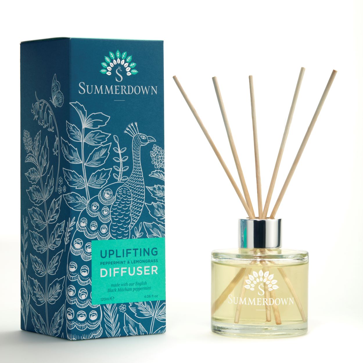 Uplifting mint & lemongrass glass reed diffuser