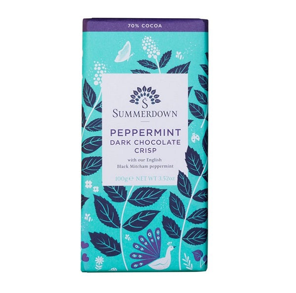 Peppermint dark chocolate crisp bar