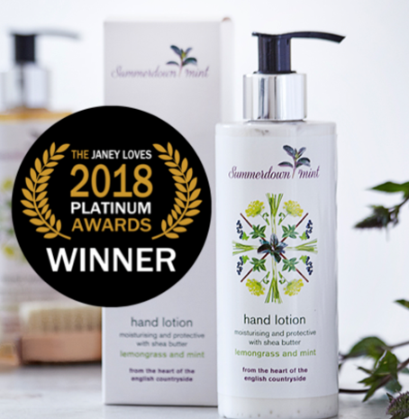 Hand lotion wins Janey Loves 2018 Platinum Award