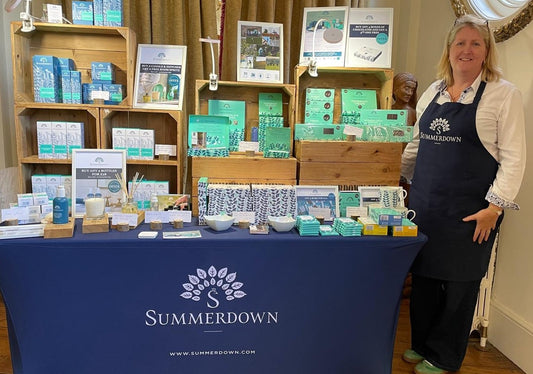 Catherine on the Summerdown stand at Christmas fairs