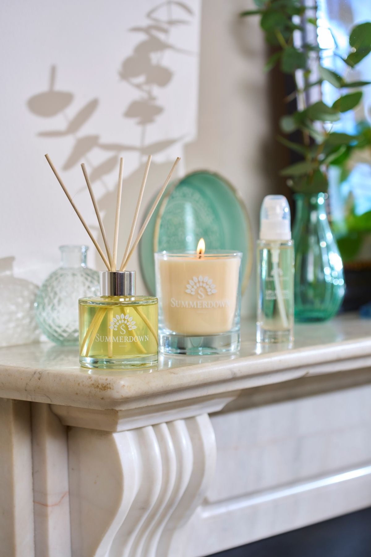Uplifting mint & lemongrass glass reed diffuser