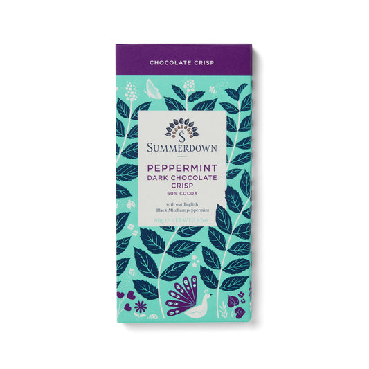 Peppermint dark chocolate crisp bar
