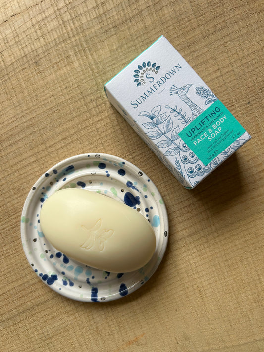 Ella Fletcher x Summerdown soap dish and soap